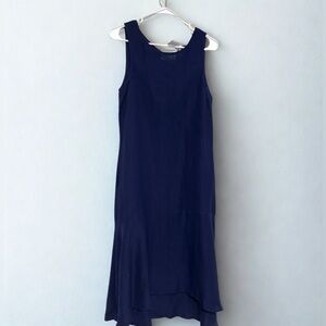 Tommy Bahama Sleeveless Linen Blend Flounce Midi Dress Size Small NWT, Blue